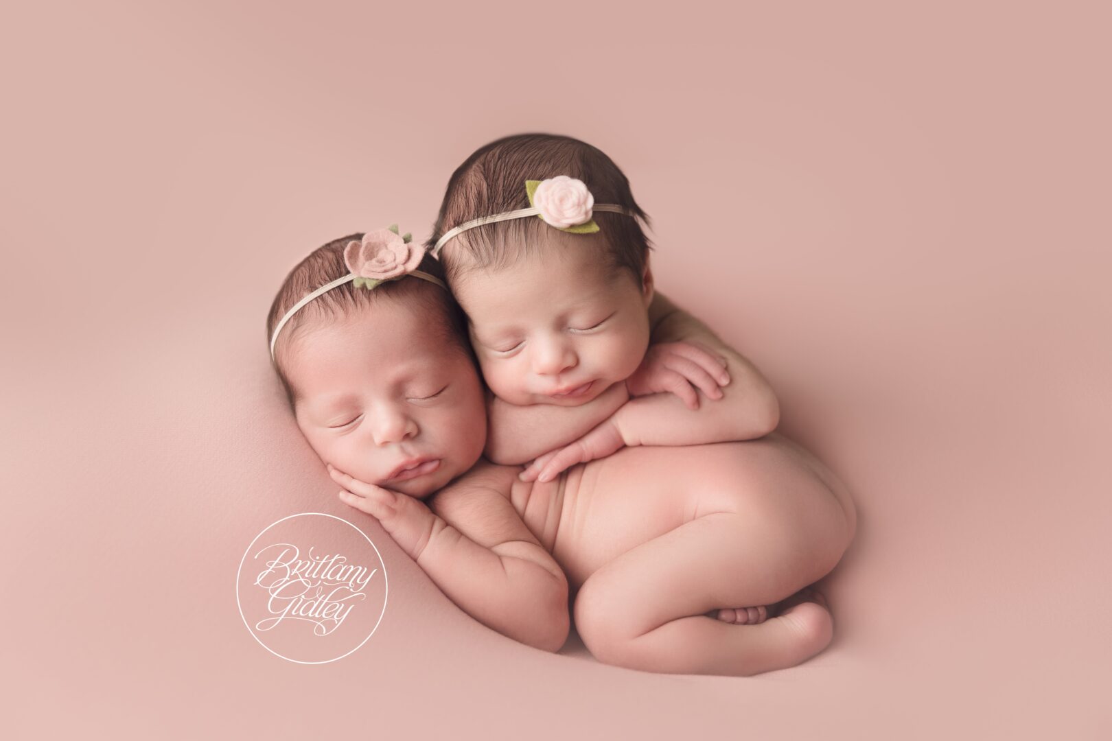 Newborn Twin Girls Captured by Brittany Gidley Photography