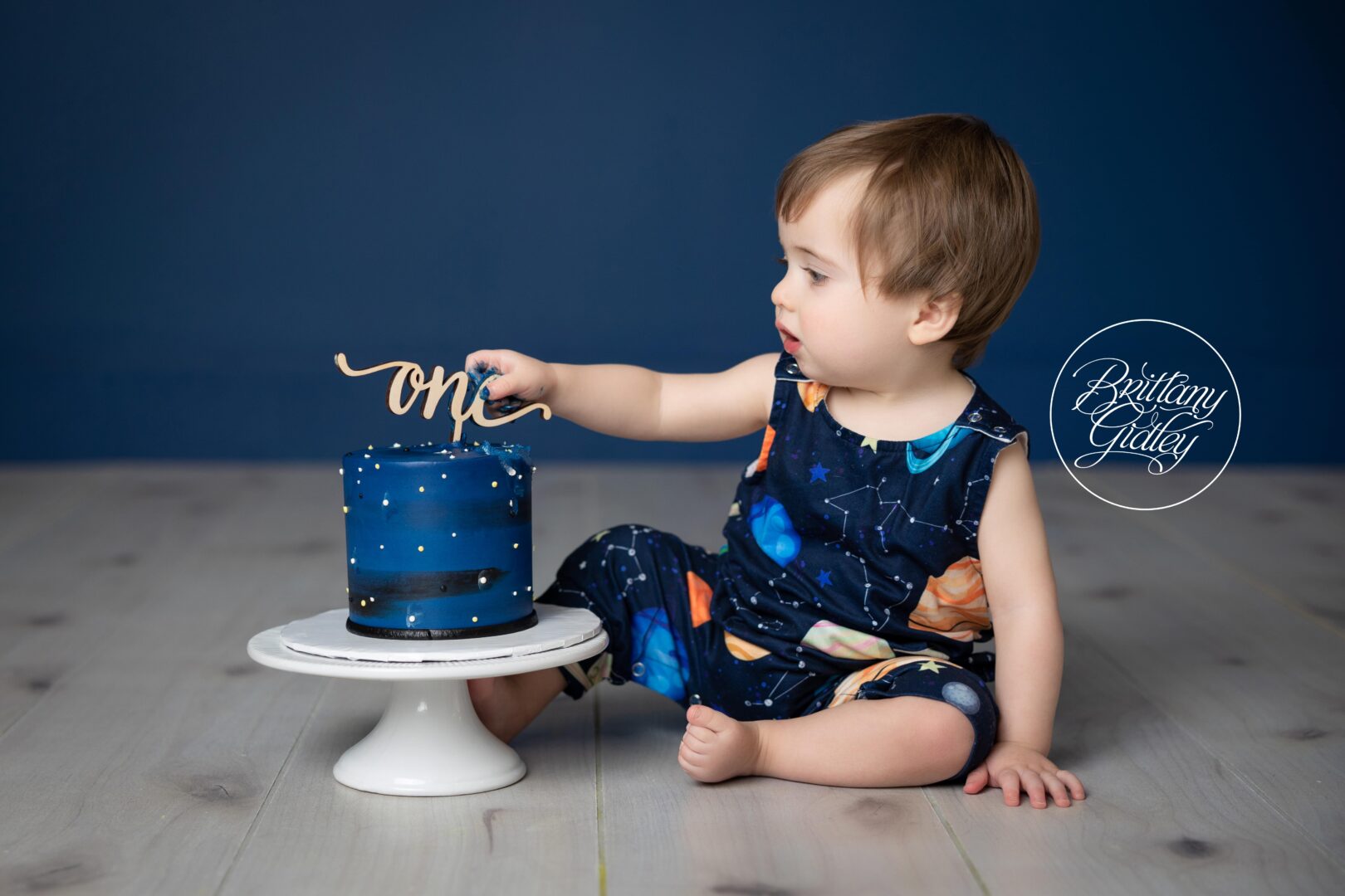 Outer Space Themed Photo Shoot Cake Smash