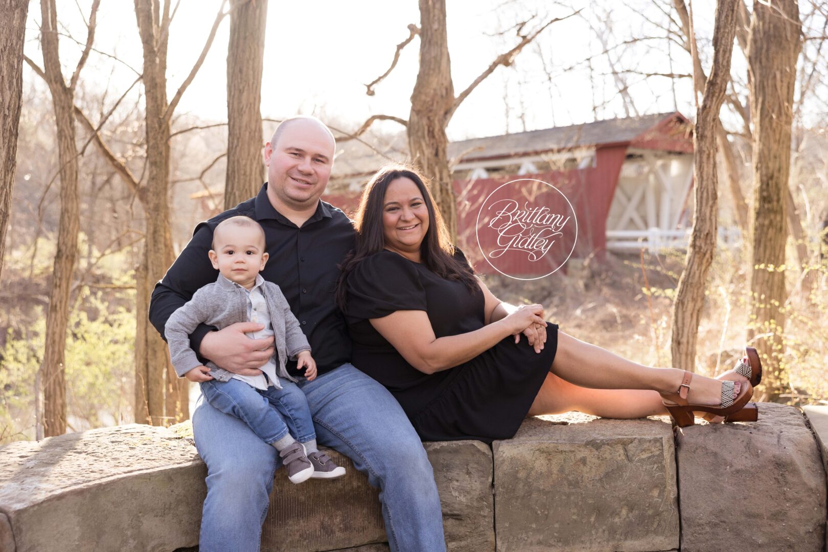 Everett Road Covered Bridge Family Photography