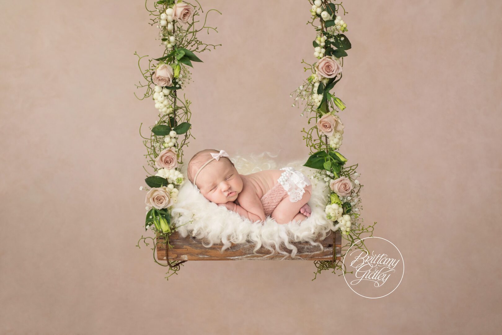 Floral Swing Newborn Girl | Avon Newborn Girl Photographer