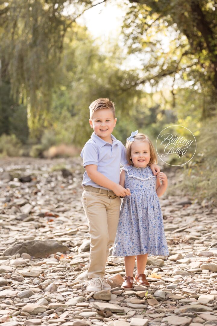 Sibling Photo Shoot Brecksville Reservation Creek