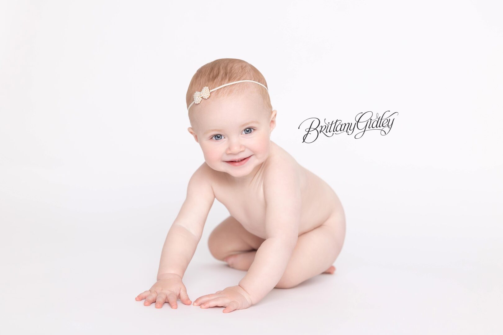 All White Backdrop Baby Photo Shoot