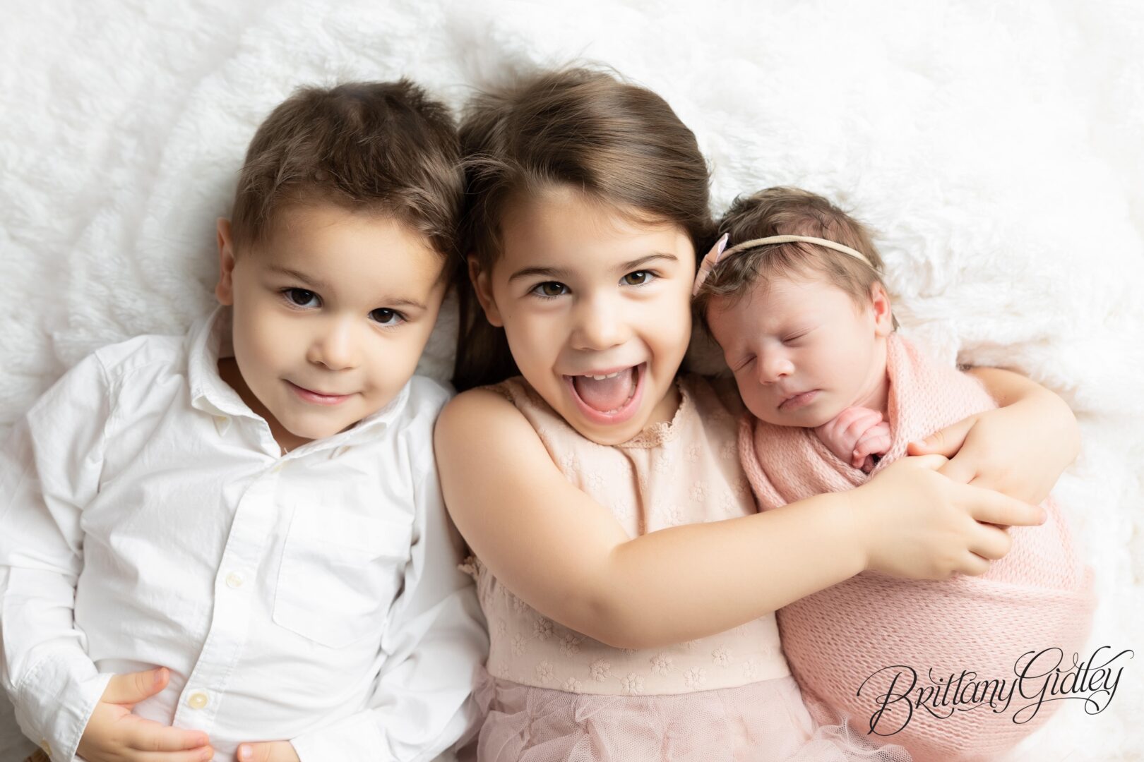 Newborn Girl and Siblings