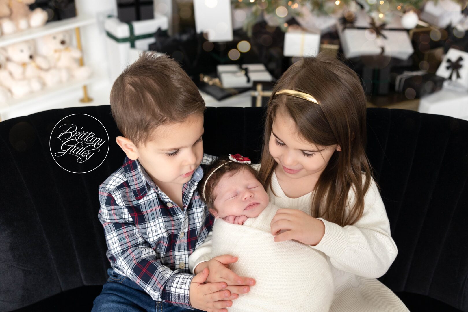 Siblings with New Baby | Aurora Newborn Photography