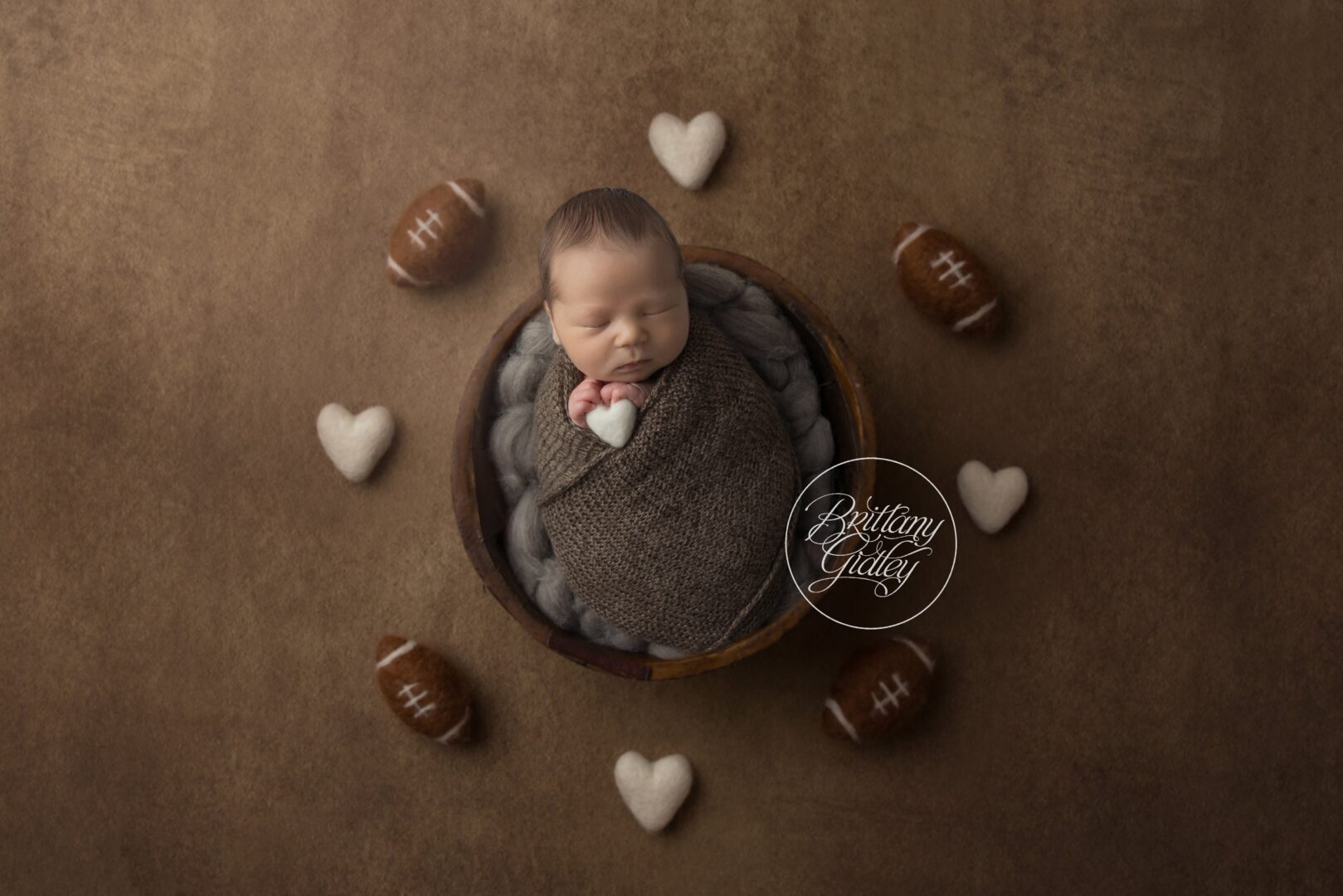 Newborn Baby Football | Twinsburg Newborn Photographer