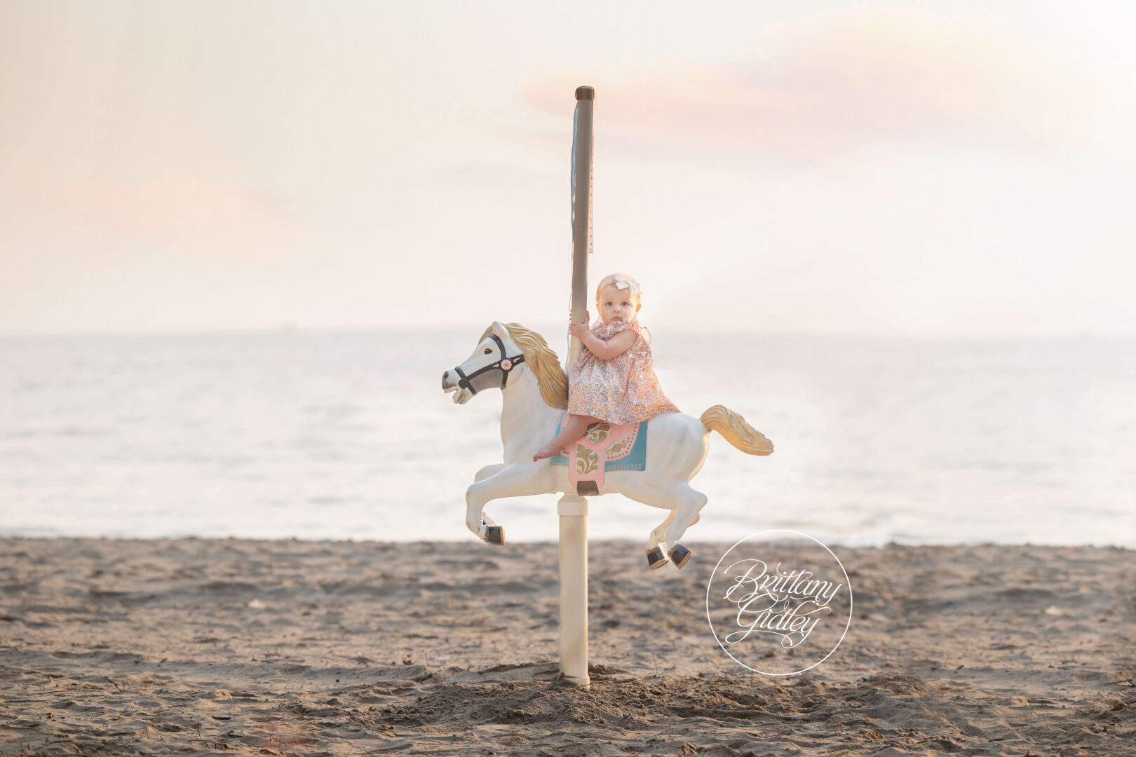 Carousel Horse Baby Girl Photo Shoot