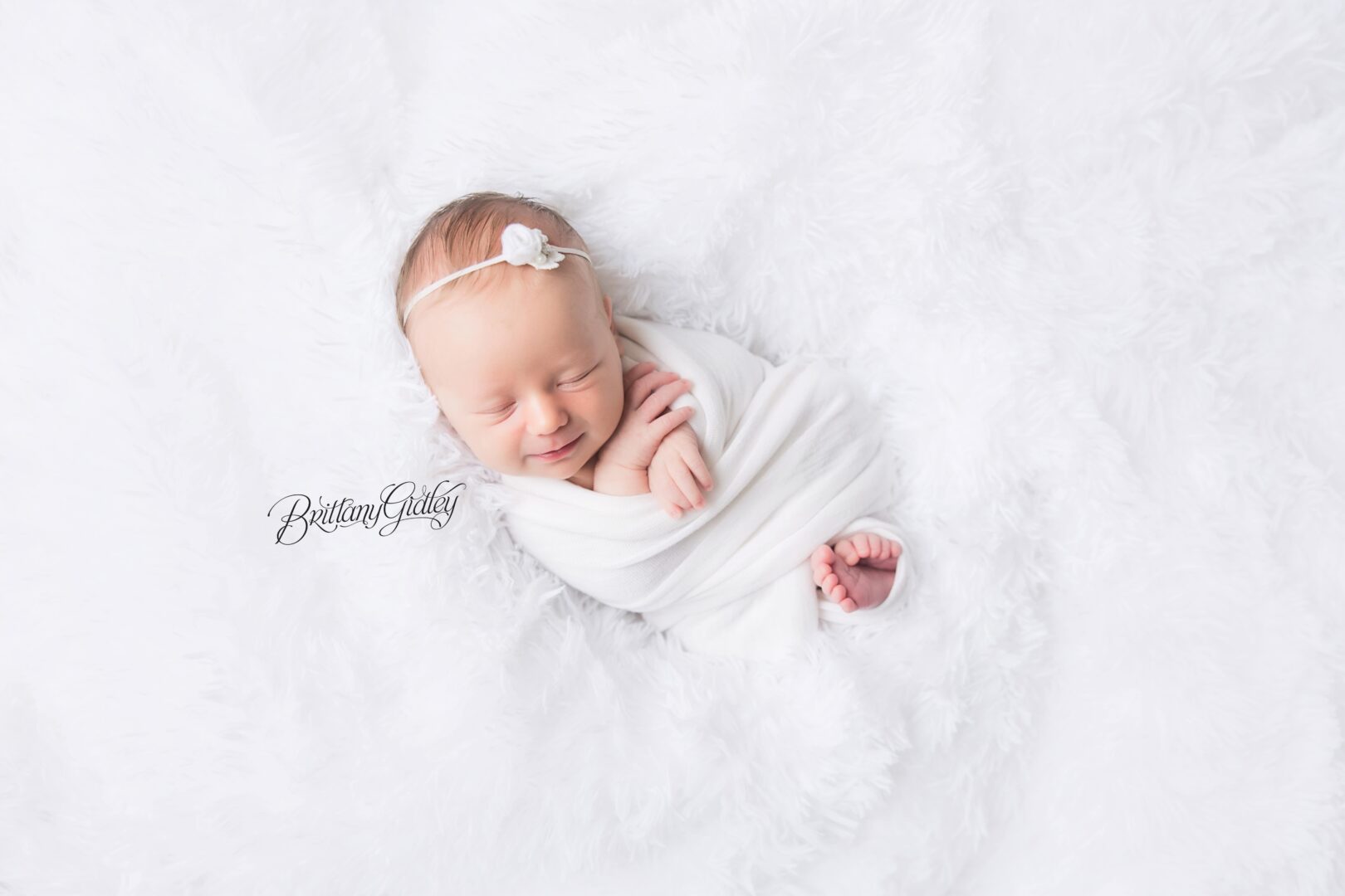 Smiling Baby Girl Newborn | Northeast Ohio's Newborn Photographer
