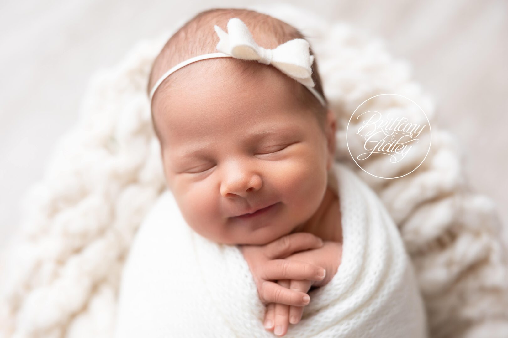 Newborn Baby Girl in Neutrals